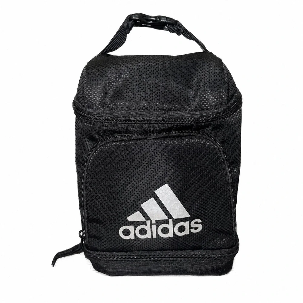 Adidas | Insulated Lunch Bag | Black | Dual Compartment | Clip Handle